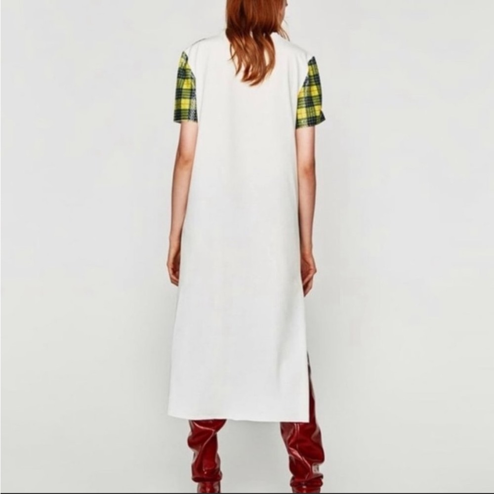 Zara Yellow and Green Plaid Midi Dress - Picture 2 of 6